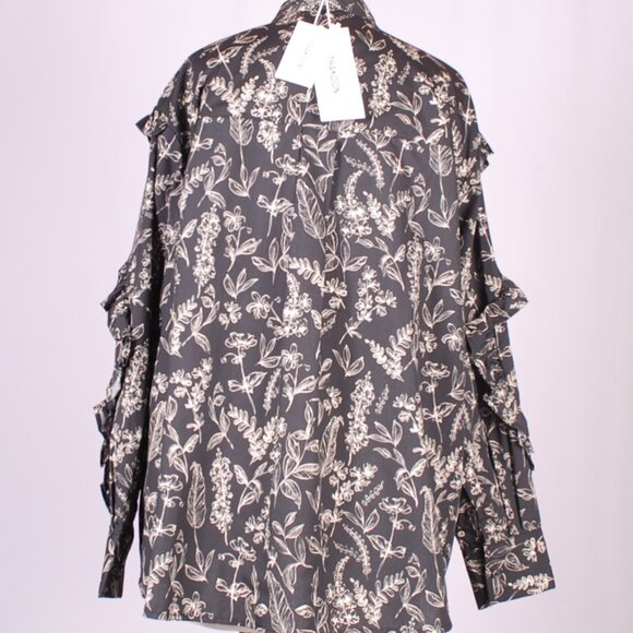NWT Thakoon Ruffle Sleeve Silk Blend Blouse, Sz - Lg - Picture 6 of 7